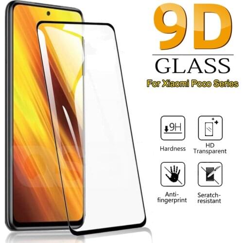 9D Tempered Glass For Xiaomi Poco X3 X2 M3 M2 F2 Pro C3 F3 F1 Protective Film on Mi 10 11 10T Lite 11X Pro 10i 11i Safety Glass