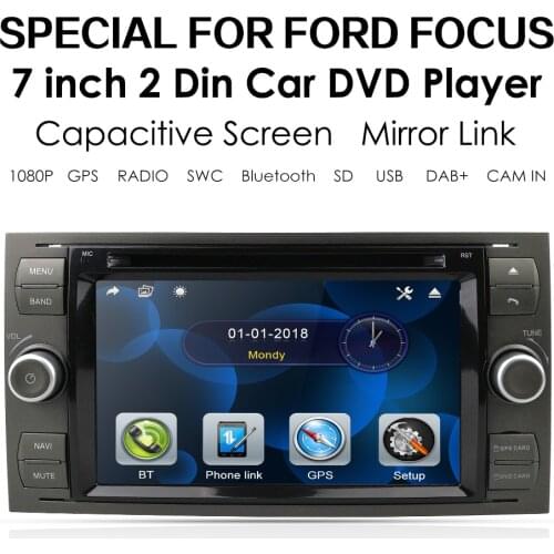 2Din Car DVD GPS Radio Multimedia Video Player for Ford Focus Mondeo Transit S 2005-2007 Max C-MAX Fiest Steeling Wheel Control