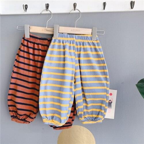 Toddler Pants Korean Loose Stripes Harem Pants For Boys Girls Spring Autumn Trousers 2 3 4 5 6 Years Kids Pants New Arrival New