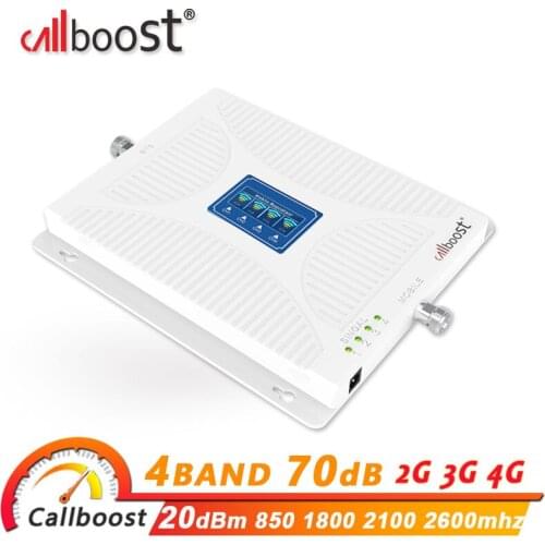 Callboost CDMA 850 Quad Band Cellular Amplifier GSM 2G 3G 4G Signal Extender Repeater 850 1800 2100 2600 Booster Singal Internet