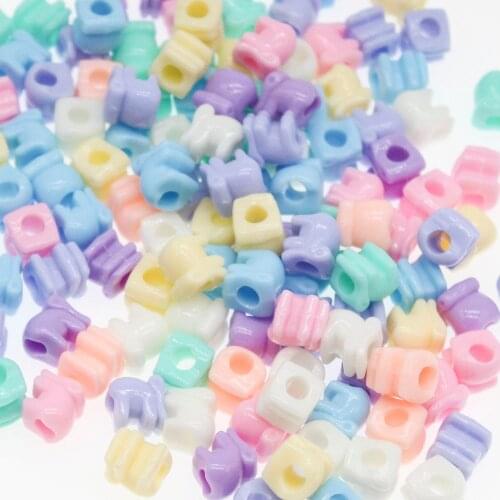 CHONGAI 50Pcs Candy Color Mixed Big Hole Elephant Acrylic Charm Beads For Jewelry Making 10mm