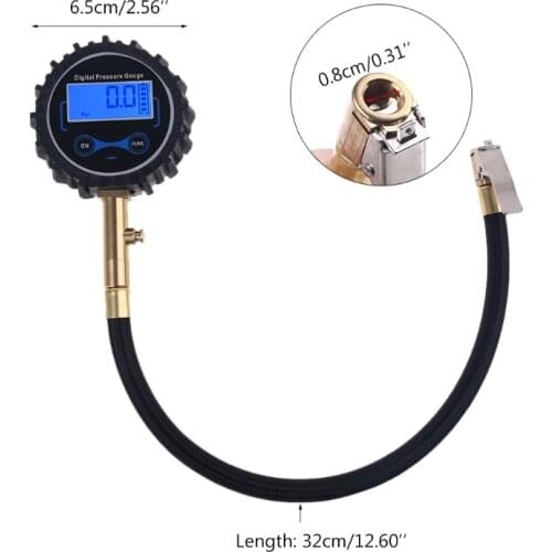 Digital Tire Pressure Gauge with Quick Clip Air Chuck Deflation for Car Truck Vehicle 200 PSI/BAR/KPA/ KGF/CM2 M09 21