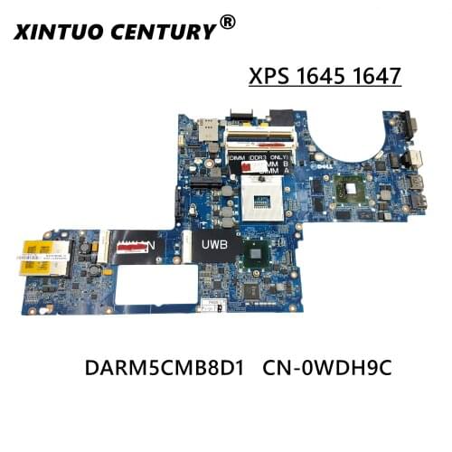 CN-0WDH9C 0WDH9C WDH9C SHELI for Dell 1645 1647 Laptop Motherboard DARM5CMB8D1 DDR3 Inspiron Intel Integrated