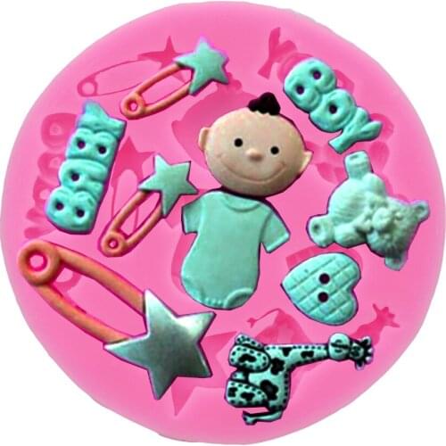 Baby Mold Chocolate Soap Mold Baby Carriage Baking Pan Cake Decorating Tools Kitchen DIY Tool Silicone Mold Baby Theme