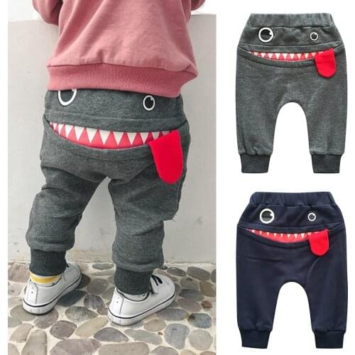 Children Clothing Pants 2021 Hot Sale Baby Children Kids Boys Girls Cute Cartoon Shark Tongue Harem Pants Trousers Pants