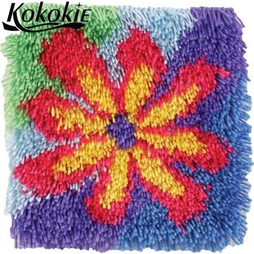 Diy rug cushion Crocheting Rug Kits pillow latch hook flower Patchwork Pillowcase cross stitch kits embroider needlework kits