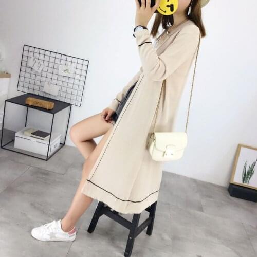 Jumper Linen O-neck Full Sale Rushed Sweater Women Cardigan Feminino Woman 2018 Korean Knitting And Autumn Stripe Cardigan Fund