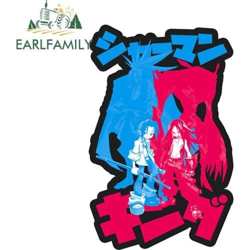 EARLFAMILY 13cm x 8.5cm for Shaman Bros Anime Car Stickers Personality Funny Decals Waterproof Sunscreen DIY VAN Decoration