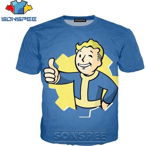 2019 New Casual Short Sleeve T Shirts SONSPEE 3D Print Men Women Unisex Fashion Streetwear Fallout 4 Character Gmae Tees Tops