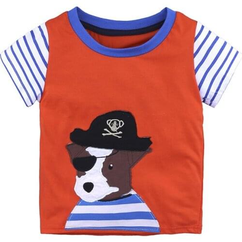 Captain Dog Baby Boys t shirts 100% Cotton Toddler Top Kids t-shirts Boys Summer Clothes Tees Jersey Infant tshirt Cute Singlet