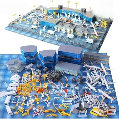 Aircraft Model Playset Airport Assembled Toys for Kids Gift