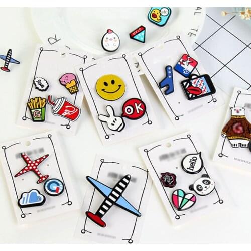 Cartoon Fashion Beautify Icons Aircraft Bear Accessories Collar Creative Brooch Clothes Badges Acrylic Pin Badge Shoes Package