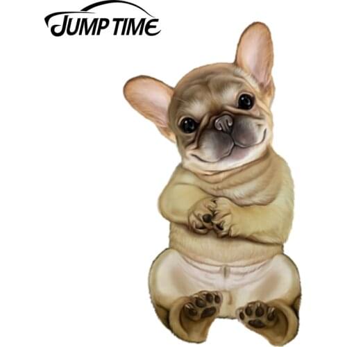 JumpTime 13cm x 7.1cm For Bulldog Cute Car Auto Vinyl Sticker Car Bumper Windows Decal Waterproof Accessories