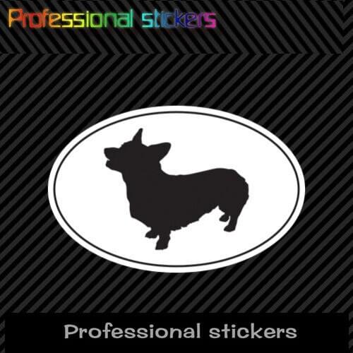 Corgi Euro Oval Sticker Die Cut Decal Self Adhesive Vinyl Dog Canine Pet PVC Waterproof Stickers