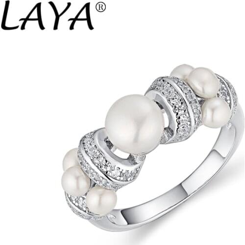 2021 Fashion 925 Sterling Silver Zircon Natural Freshwater Pearl Personality Ring, High Quality Jewelry Gift For Womens Wedding