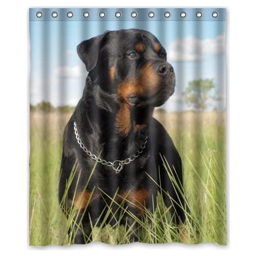 Cute puppy dog picture Shower Curtain Bathroom Shower Rings Included 100% Polyester Waterproof