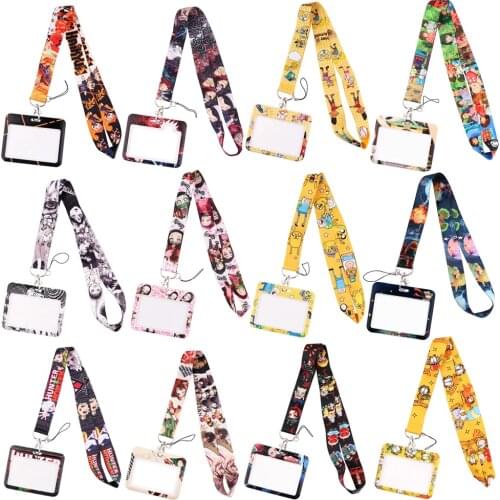 PF983 Anime Comics Lanyard For Keychain ID Card Cover Pass student Mobile Phone Badge Holder Key Ring Neck Straps Accessories