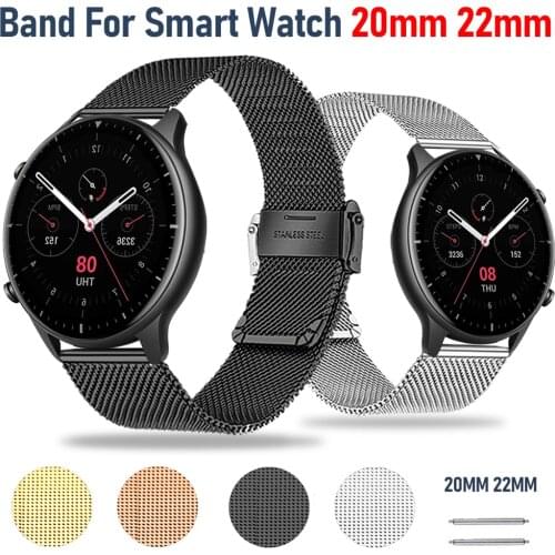 Stainless Steel Milanese Wrist Band for Amazfit GTR 2 2e Watch WatchBand Metal Strap for Huami Amazfit Watch Bands 20mm 22mm