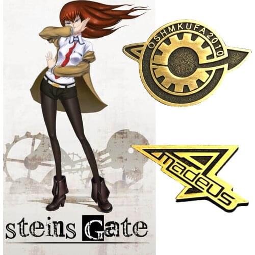 Steins Gate makise kurisu LabMem Costumes Badge Okabe Rintarou Cosplay Pin The Fate of The Stone Door Cosplay Accessories