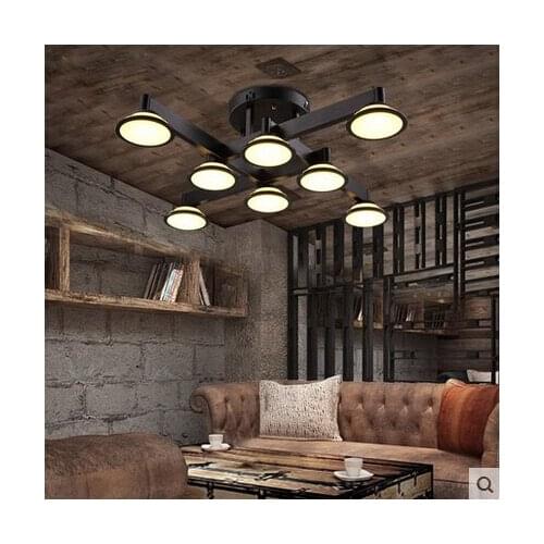 Modern minimalist black iron ceiling light living room bedroom light 110-240V