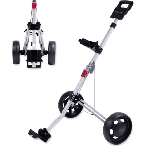 Hot Sale Aluminum 2-Wheels Golf Trolley Push Cart With Footbrake Foldable Golf Push Cart Collapsible Golf Trolley Push Pull Cart
