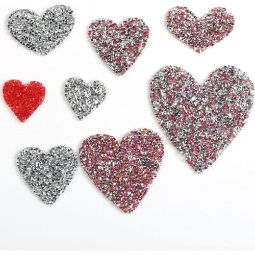 Heat Rhinestones Iron on Patches DIY Hotfix Parches Motif Applique Rhinestones Iron-On Transfers for Clothing F
