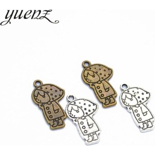 YuenZ 15pcs Girl Charms Antique Silver color Plated Metal Pendant For Jewelry Making Necklace DIY Crafts 21.5*12.5mm I172