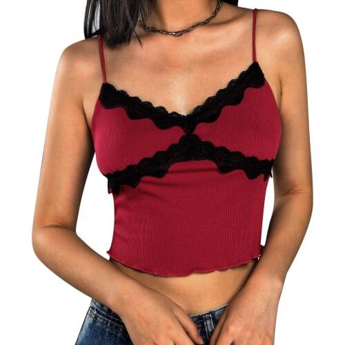 Women Summer Sexy Fashion Lace Tanks Ladies Female Stylish Casual V Neck Sleeveless Crop Tops Daily Wear Club Camisole Bodycon