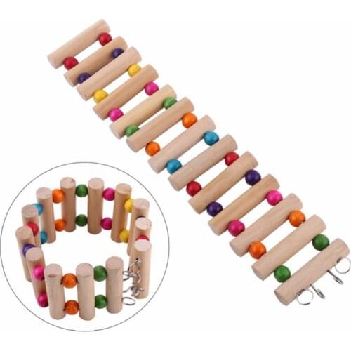 1pcs Birds Wooden Drawbridge Bridge Pet Toy Bird Cage Accessories Hamsters Parrot Toys ladder Round logs Ladders Accessories