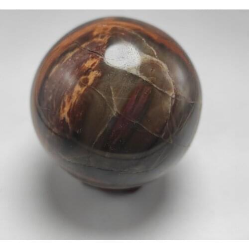 1pcs 5.5-6cm natural petrified wood ball wooden fossil stone ball