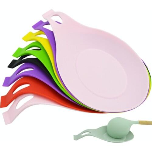 1PC Insulation Placemat Silicone Spoon Mat Rest Drink Glass Heat Resistant Pad Desk Tray Anti-Scald Coaster Kitchen Accessories