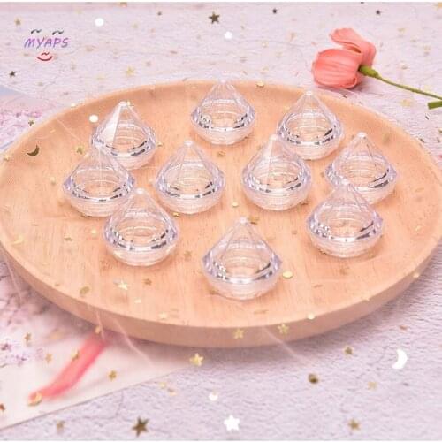 10Pcs/Set 5g Mini Cosmetic Empty Jar Pot Diamond Cream Box Eyeshadow Makeup Face Cream Container Portable Refillable Bottles
