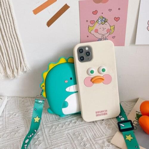 10PCSL batch Korean version of childrens little monster coin purse, mini silicone animal coin purse, ladies key bag