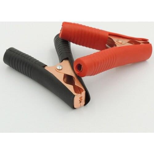 100 PCS Copper Plastic 100A Car Insulated Battery Clip Alligator Test Clamp Black Red for Car Auto Vehicle