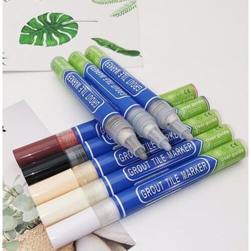 2021 Waterproof Tile Gap Repair Color Tile Refill Grout Pen Paint Edgers Bathroom Porcelain Filling Mouldproof Paint Clean Agent