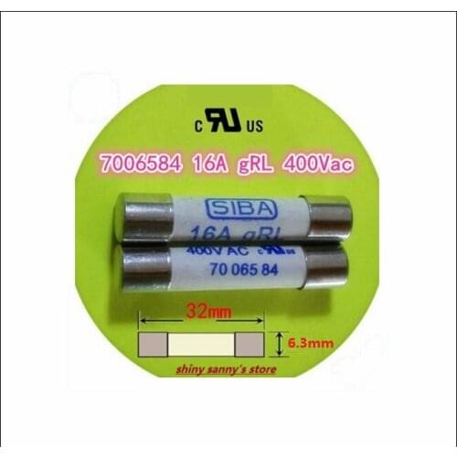 5-15pcs/Lot 6.3 x 32mm 16A gRL AC400V 70 065 84 SIBA Ceramics Fuse DMI-Fuse Brand New