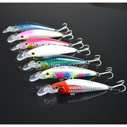 7pcs 9cm/16g/1.5m in water 3D eyes Minnow Hard fishing lure Plastic fishing lure Free shipping