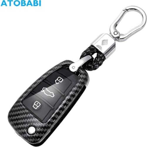 ABS Car Key Case For Audi A1 A3 A4 2006 A6 Q2 Q3 Q7 Allroad RS4 TT 2008 Folding Keychain Holder Remote Control Protector Cover