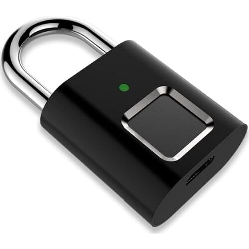 Fingerprint Padlock Smart Door Lock IP65 Waterproof Security Digital Lock Portable Fingerprint Padlock USB Keyless Lock