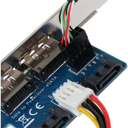 SATA Dual Port to Double Power Over ESATA 12V+5V Adapter Convert Expansion Card
