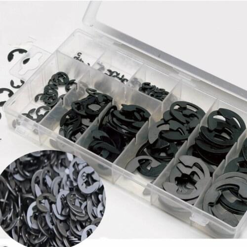 Stainless Steel E-Clip External Retaining Rings Circlip Assortment Kit 300 Pcs E-type Buckle-shaped Split Washers