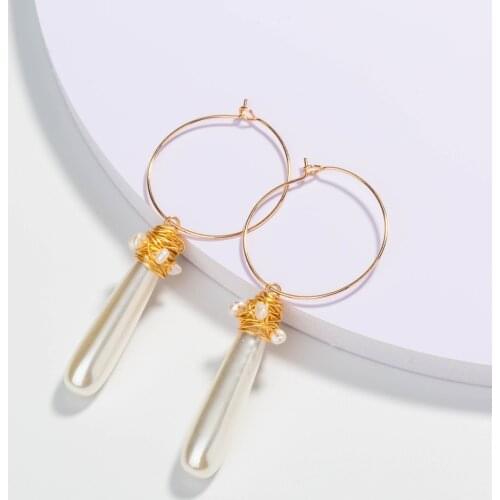 Ethnic Medieval Big Brand Big Ring Ear Hook Fashionable Special-shaped Baroque Pearl Earrings for Women Jewelry