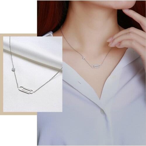 Dainty Paperclip Charm Choker Necklaces for Women Jewelry, Anti Allergy Stainless Steel Metal Link Chains,Gifts for Her