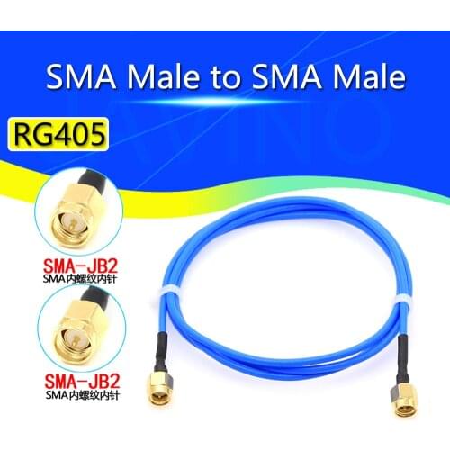 Javino SMA to SMA connector straight RF Coaxial cable SMA male to SMA male RG405 086 cable Blue skin adapter