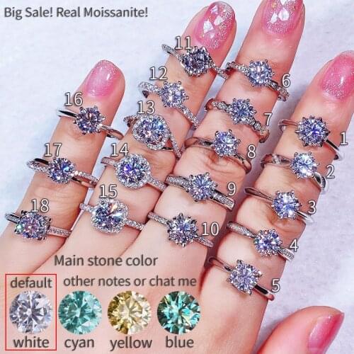 Real Moissanite Ring high quality diamonds Ring for woman Fashion wedding ring Classic simple style with gra