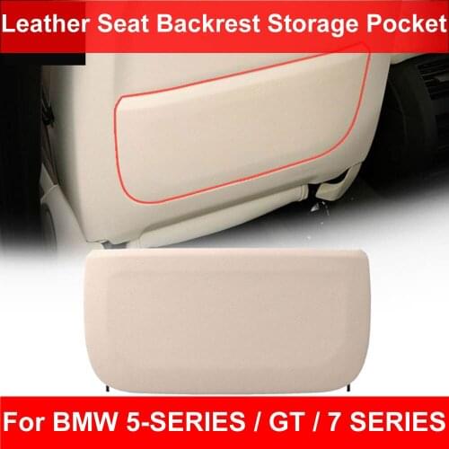 LHD RHD Beige Car Seat Back Backrest Panel Pocket Leather Cover Trim For BMW F07 F10 F11 F18 F01 F02 520 5 series GT & 7 series