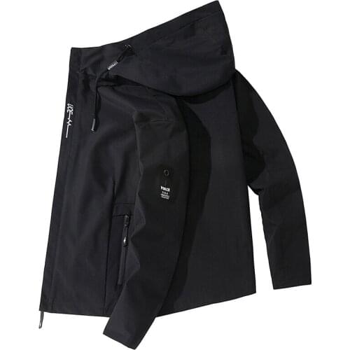 Mens windbreaker jacket comfortable hooded waterproof windbreaker casual coat mens clothing 2021 autumn jacket mens