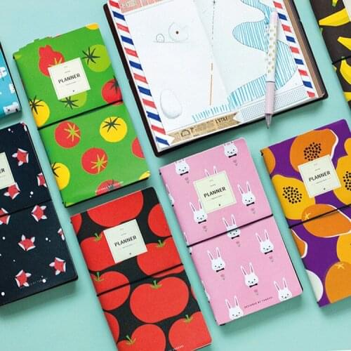 New creative cute cartoon fruit series travel journal notebooks, candy bandage animals series person diary planner organizer