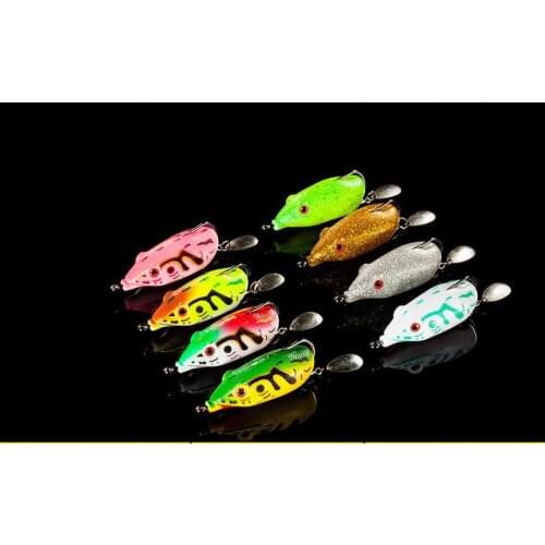 Wholesale 100pcs Frog Lure with Spoon 5.5cm 10.5g Silicon Bait Isca Soft Lure For Snakehead Frog Fishing Bait B280