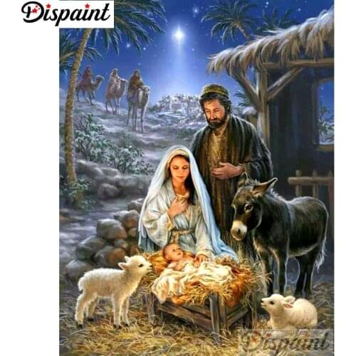 Dispaint Full Square/Round Drill 5D DIY Diamond Painting "Religious Jesus" Embroidery Cross Stitch 3D Home Decor A11030